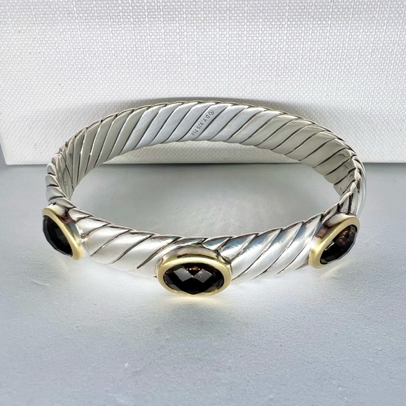 David Yurman Renaissance Three Stone Sculpted Bracelet - Picture 7 of 13